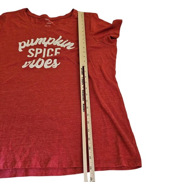 Torrid Top 3X Red-Orange Pumpkin Spice Vibe Graphic T-Shirt Slim Fit Blouse - Picture 7 of 8